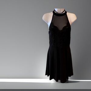 Francescas Blue Rain 'Black Lace' Wilamina Mini Dress in Women's Small ~ EUC++